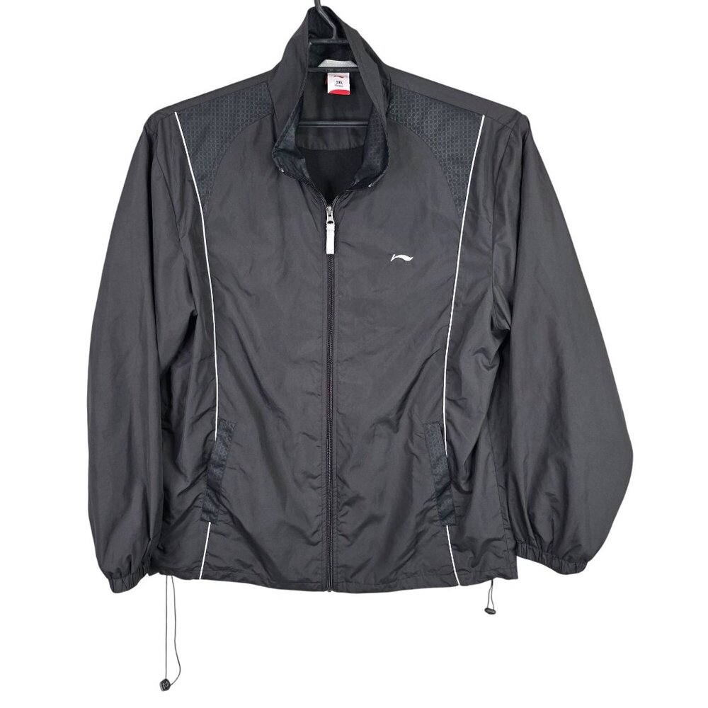 Mens Li-Ning Black Full Zip Jacket Adjustable Hem 100% Polyester Size 3XL